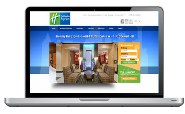 Screen Capture of a Hotel website in Dallas Texas
